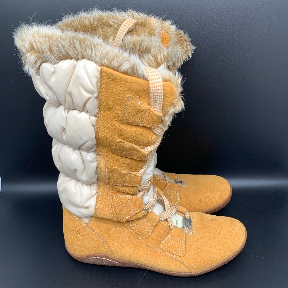 Timberland Mukluk Faux Fur Trim Winter Boots 19638 Tan Women's Sz 6